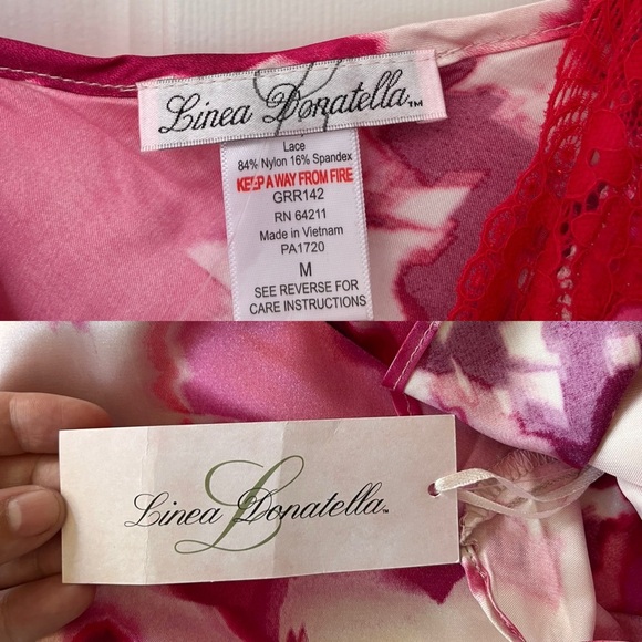 NWT Linea Donatella Watercolor Floral Lace-Trim Cami M - Picture 4 of 10